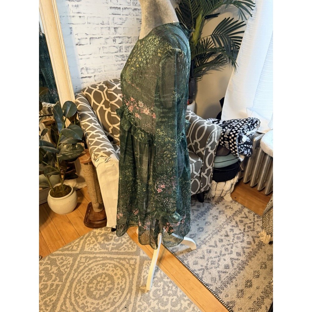 Ted Baker Green Floral-print Chiffon Mini Dress - Picture 2 of 10